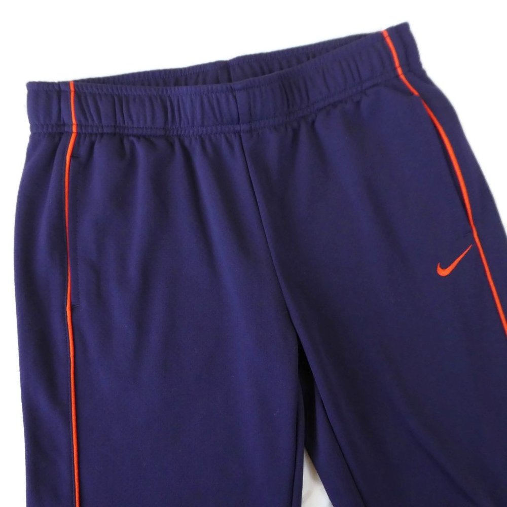 Nike Pants Training Athletic Dri-Fit Purple Orange Swoosh Piping Pull On L Large